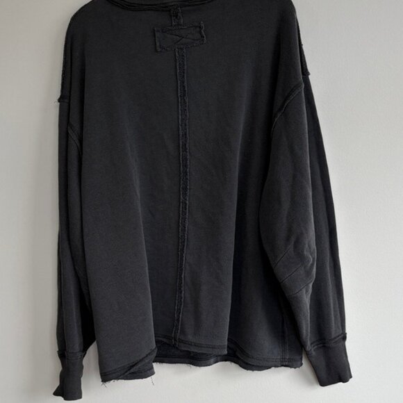 We The Free Venice V-Neck Sweatshirt In Black - Picture 6 of 8